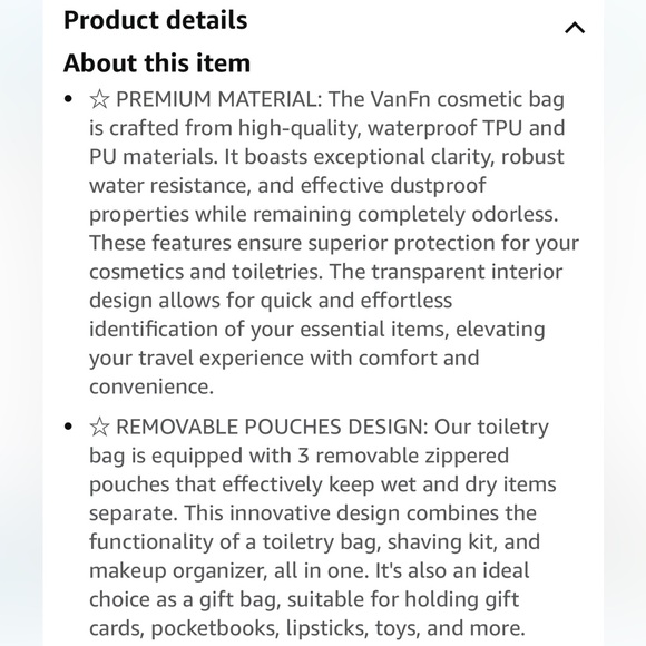 NWT Cosmetic Bag Toiletry Bag Travel Bag - Picture 5 of 12